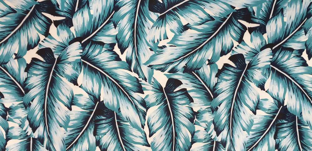 Badpakken Lycra Blauwe Palmbladeren Soys Kantjeboord