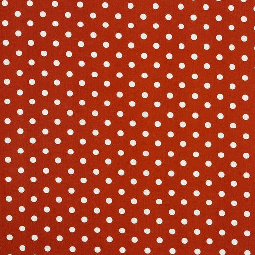 Katoen Poplin Print Dots Rust Soys Kantjeboord