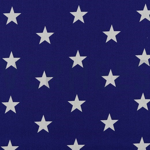 Katoen Poplin Print Stars Cobalt Blue Soys Kantjeboord