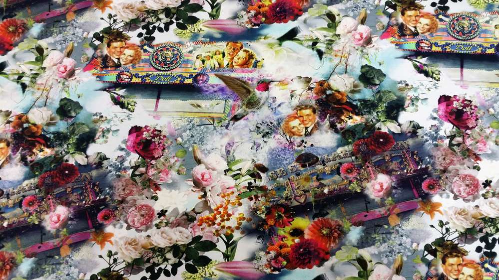 Katoenen Lycra Bloemencollage Soys Kantjeboord
