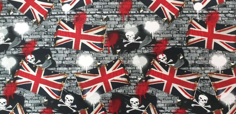 Katoenen Lycra Britse Graffiti Soys Kantjeboord