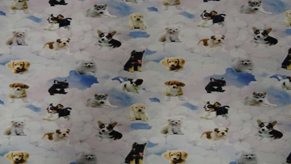 Katoenen Lycra Slapende Puppy's Soys Kantjeboord