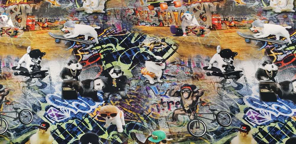 Katoenen Lycra Stoere Graffiti Soys Kantjeboord