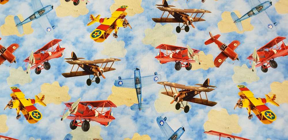 Katoenen Lycra Vliegtuigjes in de Wolken Soys Kantjeboord