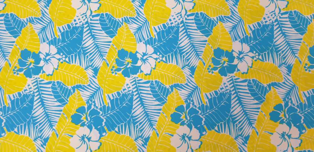Badpakken Lycra Geel Blauwe Hibiscus Soys Kantjeboord