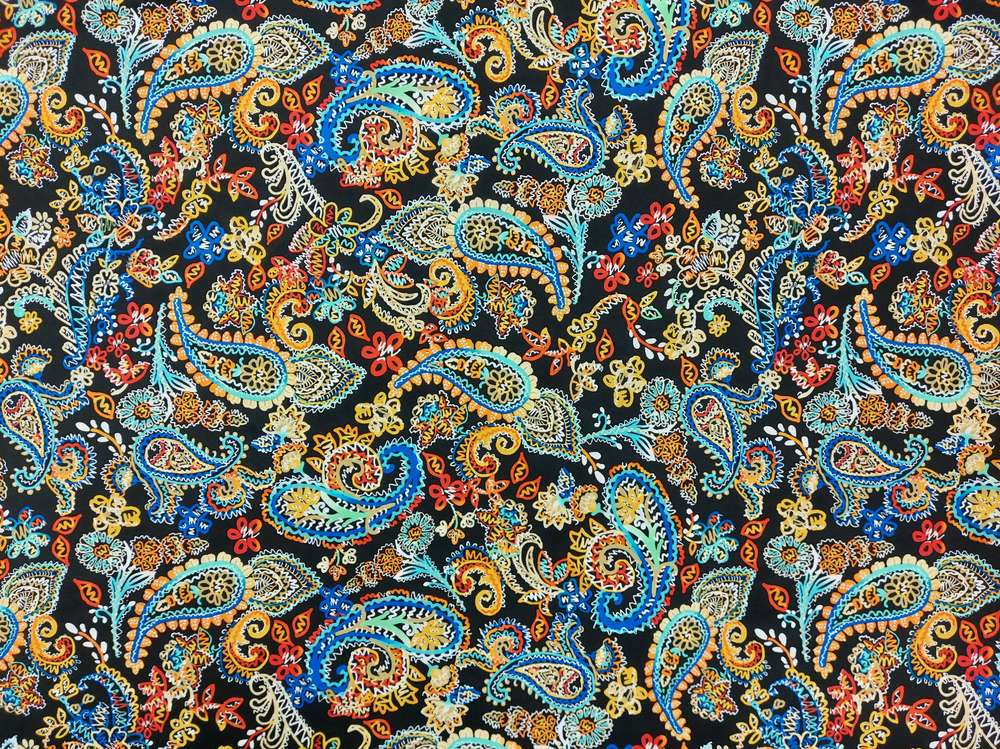 Badpakken Lycra Paisley op Donker Soys Kantjeboord