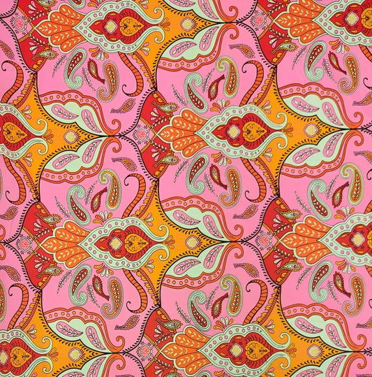 Badpakken Lycra Paisley Roze Oranje Soys Kantjeboord