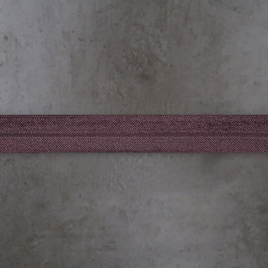 Elastisch Omvouw Glimmend Aubergine Soys Kantjeboord