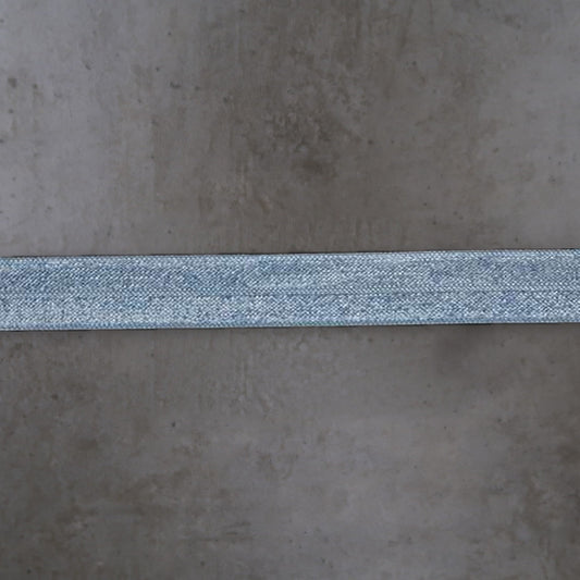 Elastisch Omvouw Glimmend Blauwgrijs Soys Kantjeboord
