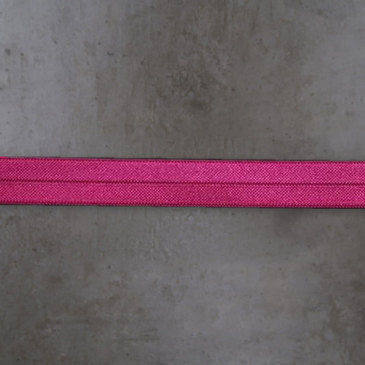 Elastisch Omvouw Glimmend Fuchsia Soys Kantjeboord