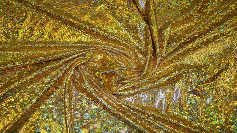 Glitter Lycra Goud Holografisch Soys Kantjeboord