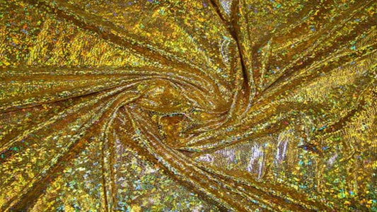 Glitter Lycra Goud Holografisch Soys Kantjeboord