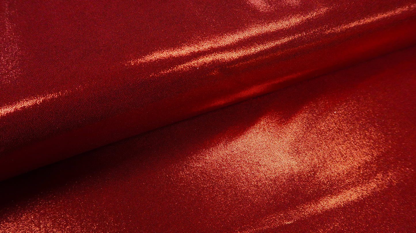 Glitter Lycra Metallic Rood Soys Kantjeboord