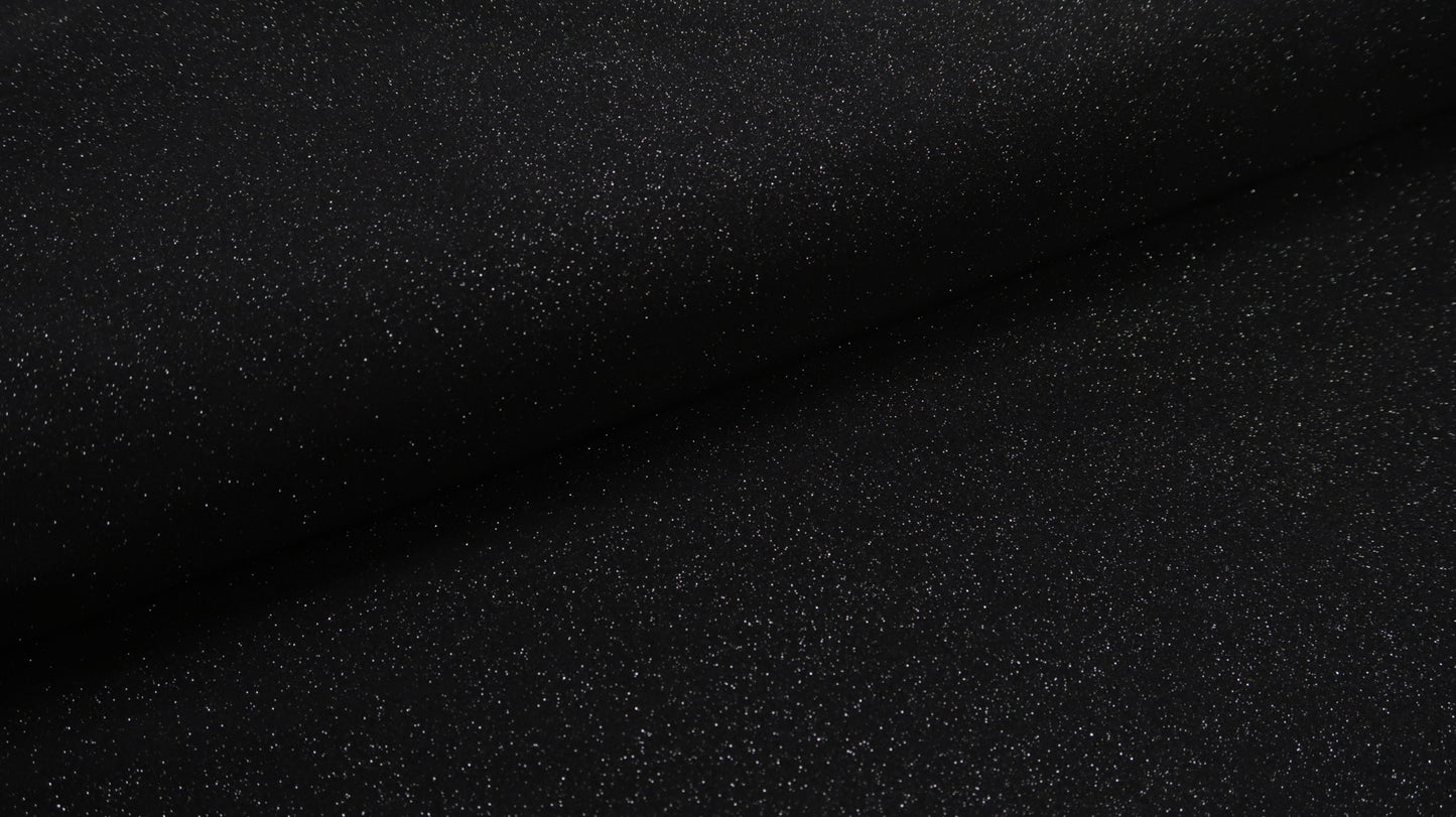 Glitter Lycra Midnight Zwart Soys Kantjeboord