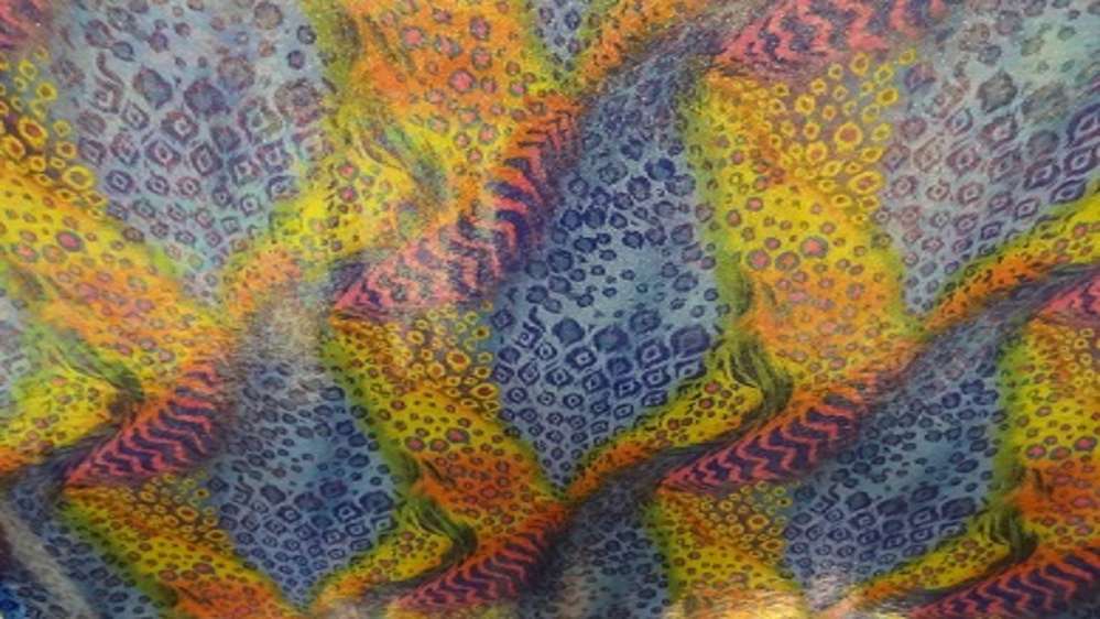 Glitter Lycra Slangenprint Multi Soys Kantjeboord