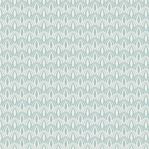 Katoen Poplin Print Art Deco Mint Soys Kantjeboord