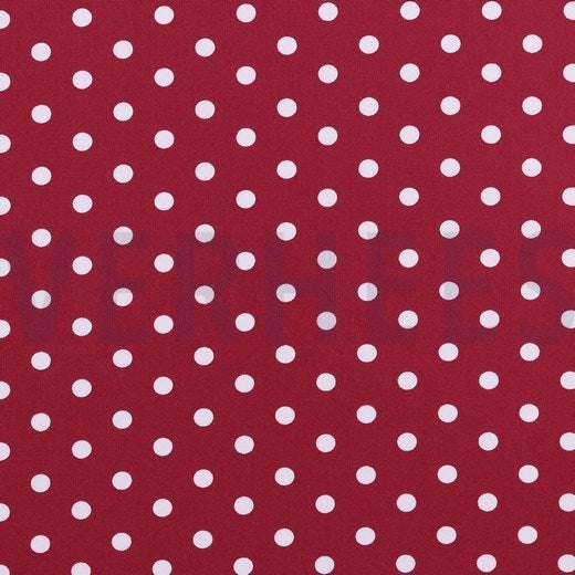 Katoen Poplin Print Dots Bordeaux Soys Kantjeboord