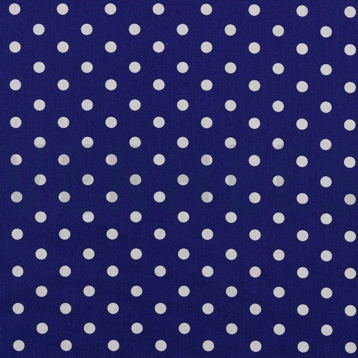 Katoen Poplin Print Dots Cobalt Blue Soys Kantjeboord