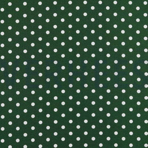 Katoen Poplin Print Dots Green Soys Kantjeboord