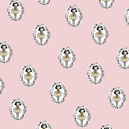 Katoen Poplin Print Fairy Pink Soys Kantjeboord