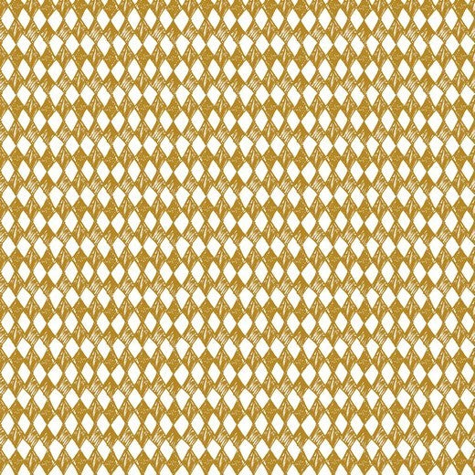 Katoen Poplin Print Harlequin Mustard Soys Kantjeboord