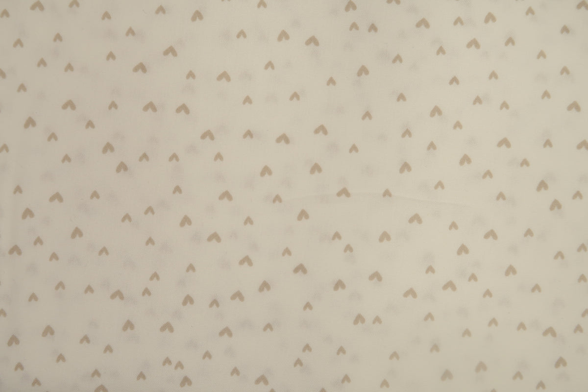 Katoen Poplin Print Mini Heart Ecru Soys Kantjeboord