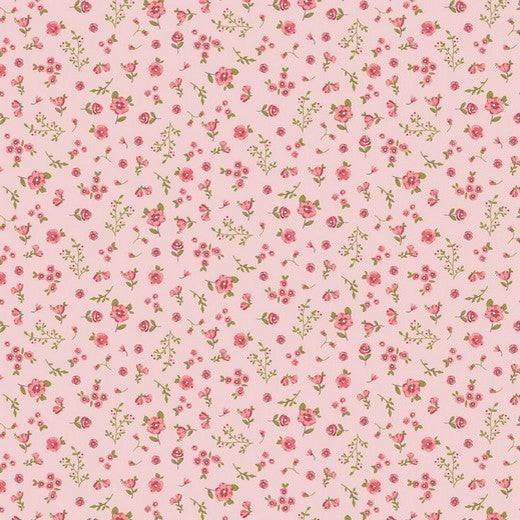 Katoen Poplin Print Mini Roses Pink Soys Kantjeboord