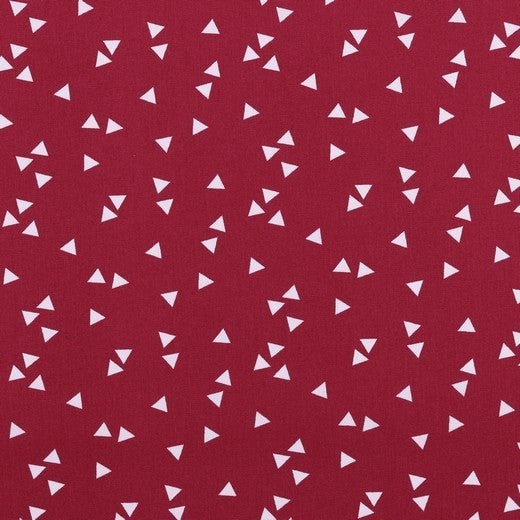 Katoen Poplin Print Triangles Bordeaux Soys Kantjeboord
