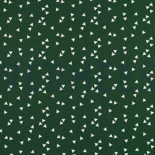 Katoen Poplin Print Triangles Dark Green Soys Kantjeboord