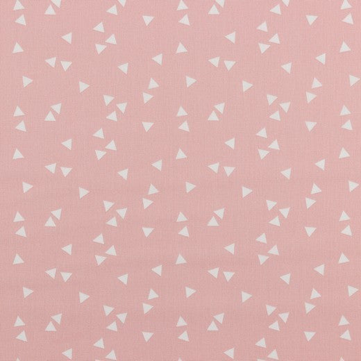 Katoen Poplin Print Triangles Pink Soys Kantjeboord