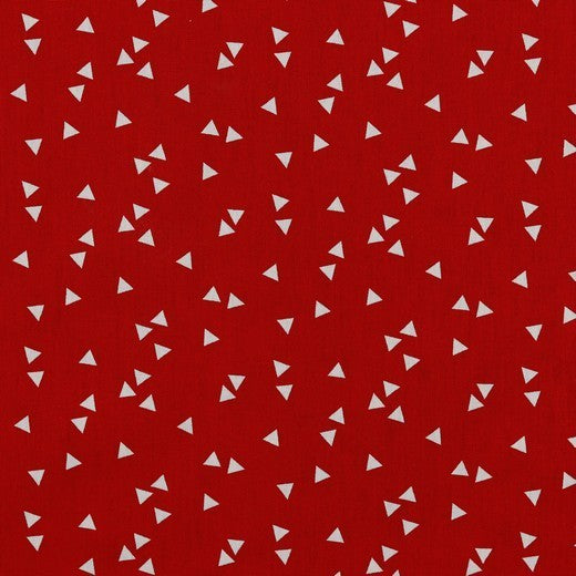 Katoen Poplin Print Triangles Red Soys Kantjeboord
