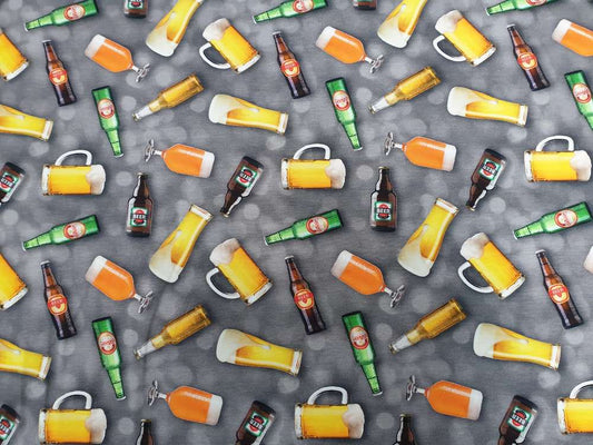 Katoenen Lycra Biertjes Op Grijs Soys Kantjeboord