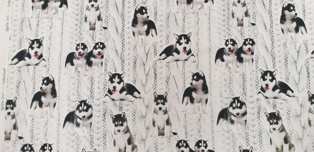 Katoenen Lycra Husky Puppy's Soys Kantjeboord