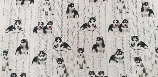 Katoenen Lycra Husky Puppy's Soys Kantjeboord