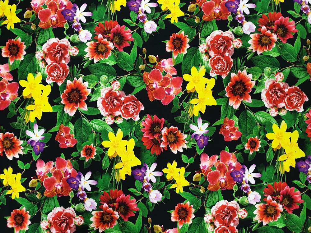 Katoenen Lycra Klaprozen en Bloemen Soys Kantjeboord