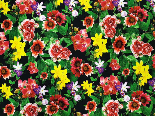 Katoenen Lycra Klaprozen en Bloemen Soys Kantjeboord