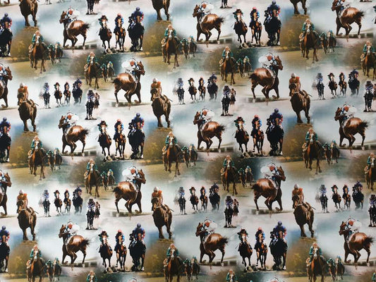 Katoenen Lycra Paarden en Ruiters Soys Kantjeboord