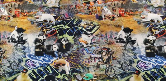 Katoenen Lycra Stoere Graffiti Soys Kantjeboord