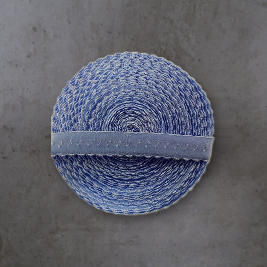 Picot Denimblauw Kartel Glimmend Soys Kantjeboord