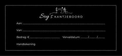 Soy's Kantjeboord Cadeaubon Soys Kantjeboord