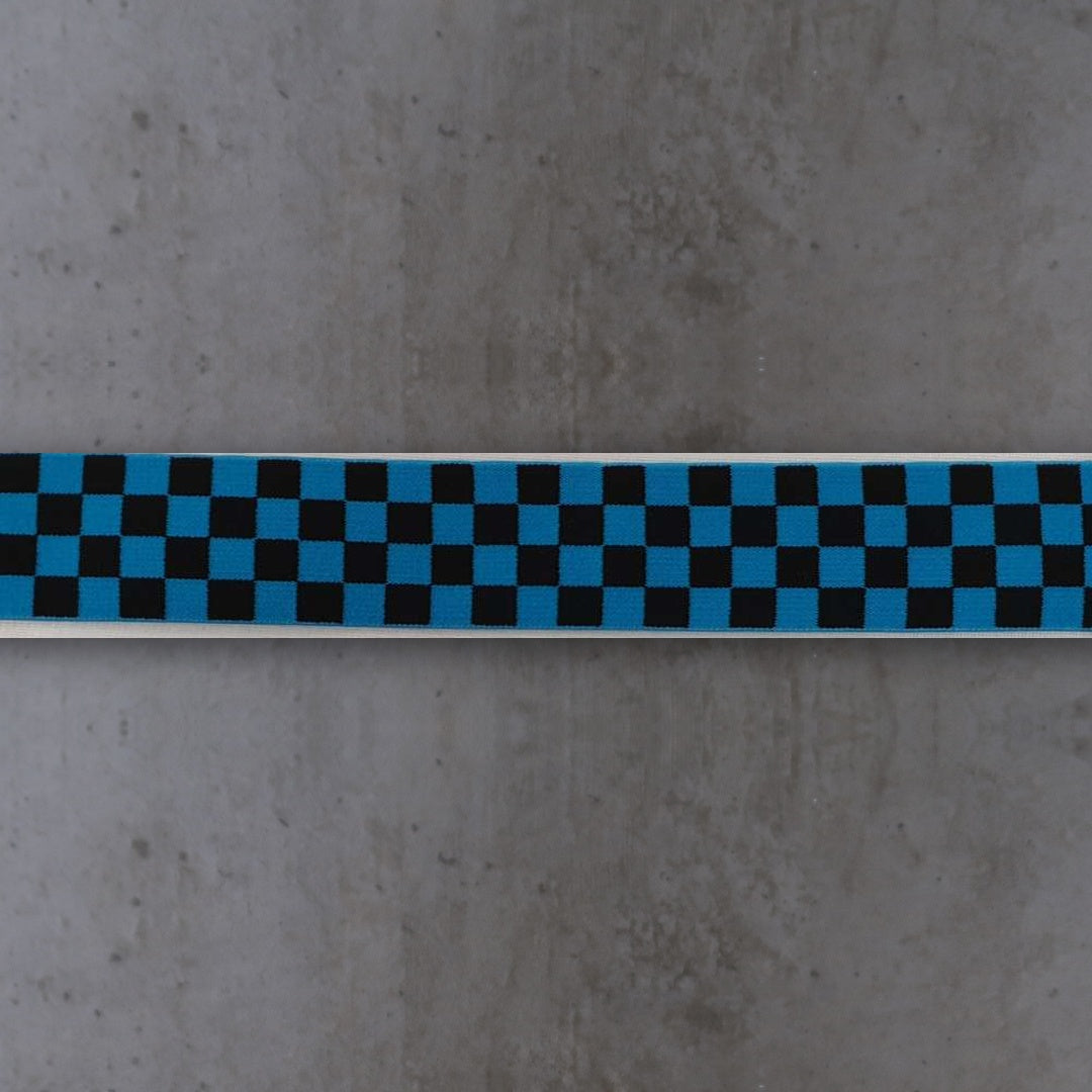 Taille Elastiek Breed Blauw Zwart Geblokt Soys Kantjeboord