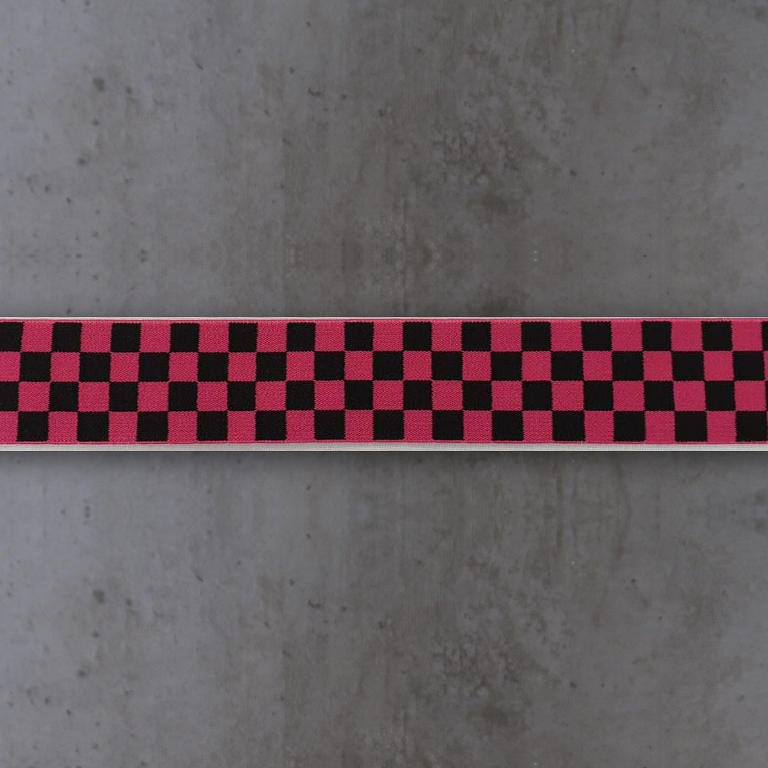 Taille Elastiek Breed Roze Zwart Geblokt Soys Kantjeboord