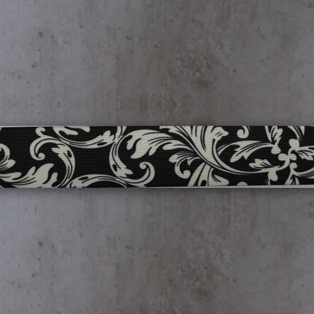 Taille Elastiek Breed Zwart Wit Plantmotief Soys Kantjeboord