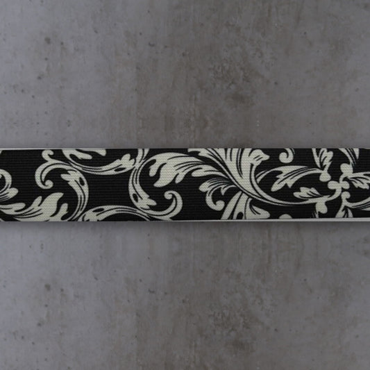 Taille Elastiek Breed Zwart Wit Plantmotief Soys Kantjeboord
